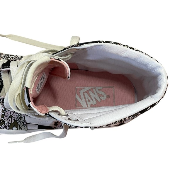 Vans Sk8 Hi Patchwork Floral Black White High Top Sneakers Women US 8 - Picture 5 of 12